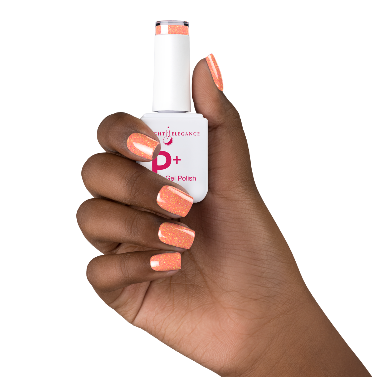 Light Elegance P+ Soak Off Glitter Gel - Orange Crush :: New Packaging - Creata Beauty - Professional Beauty Products