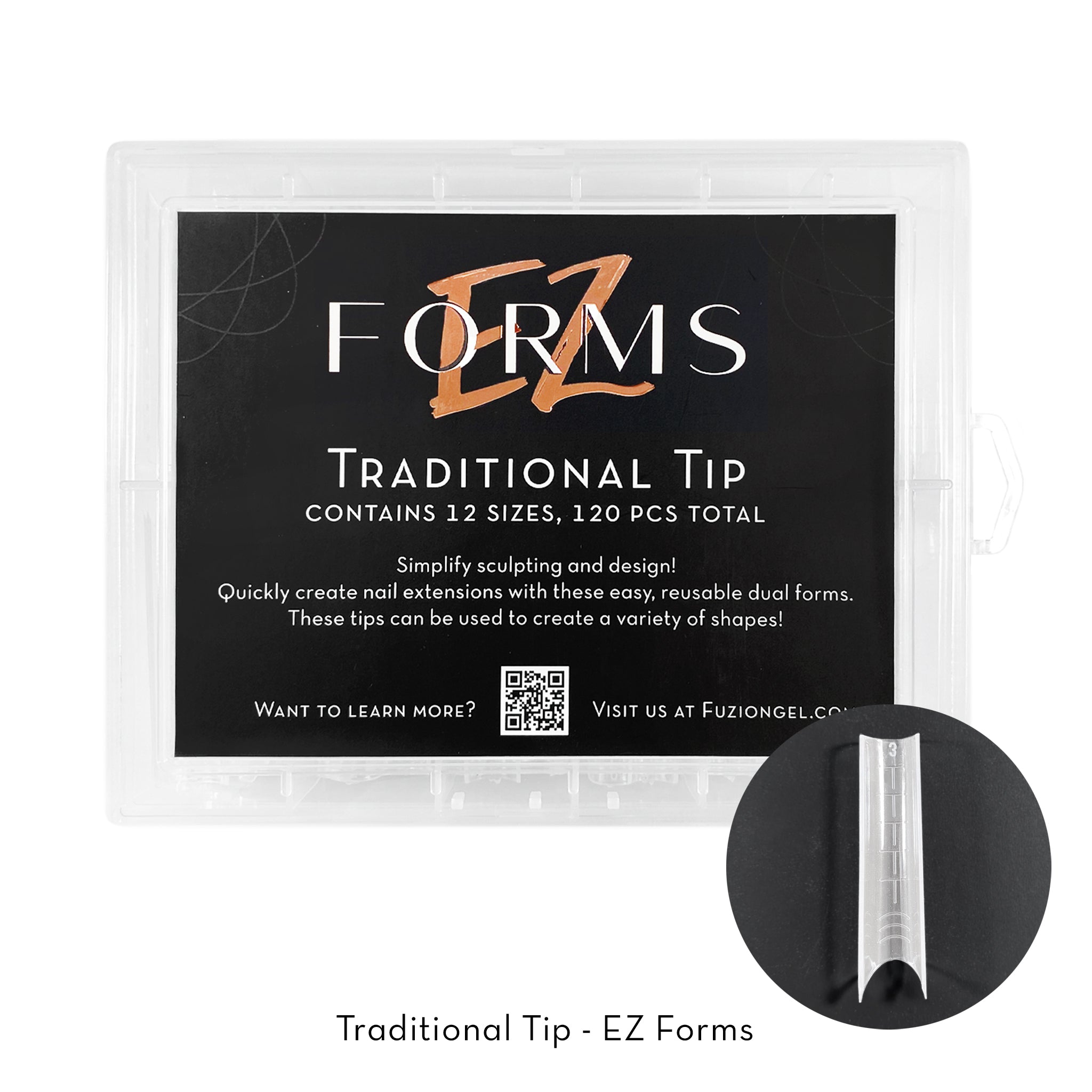 Fuzion EZ Forms Traditional Tip | 120pc Box - Creata Beauty - Professional Beauty Products