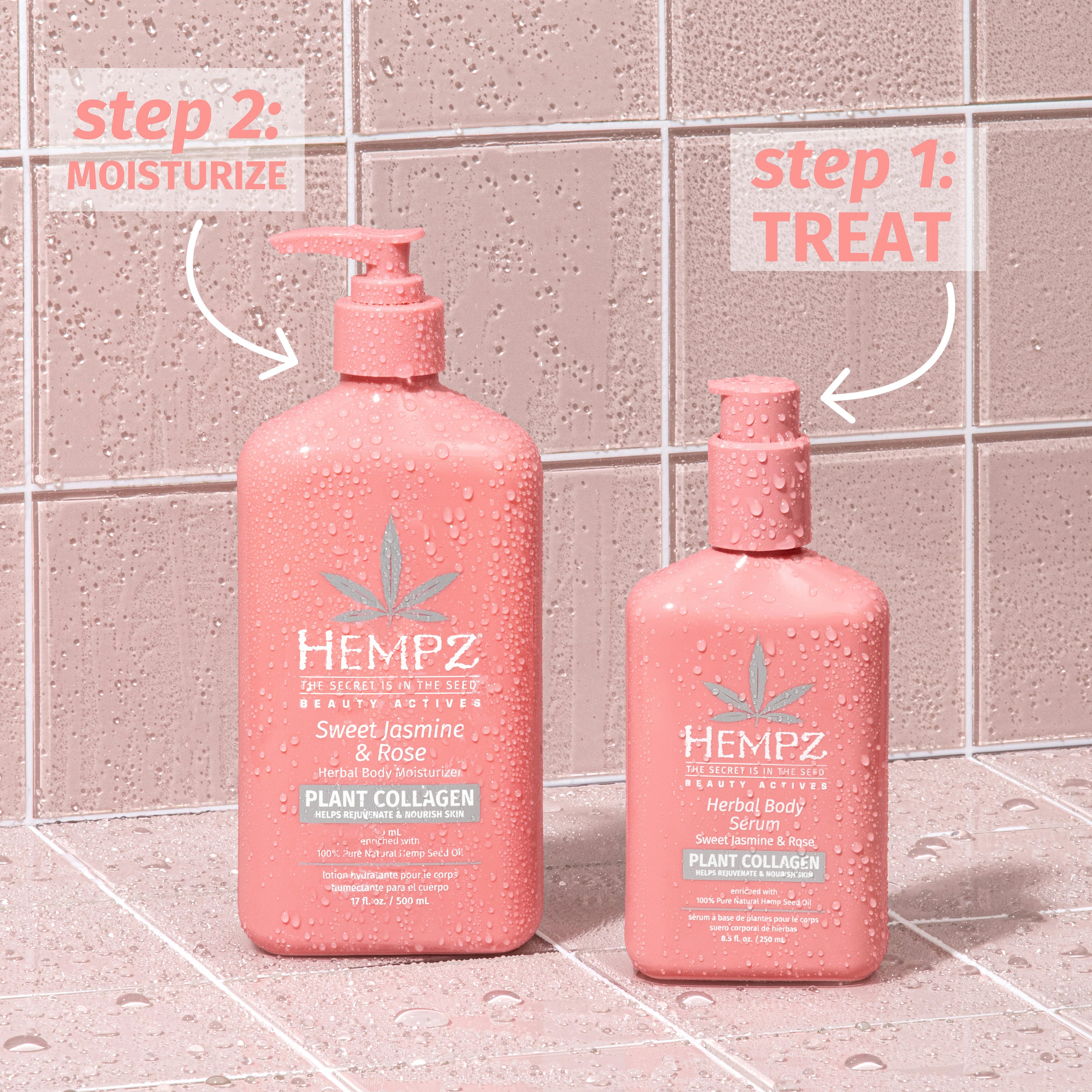 Hempz - Beauty Actives Sweet Jasmine & Rose Herbal Body Serum with Collagen Booster