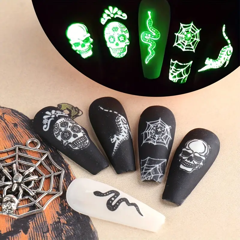 Creata Beauty Nail Decals - Halloween Theme Glow in the Dark