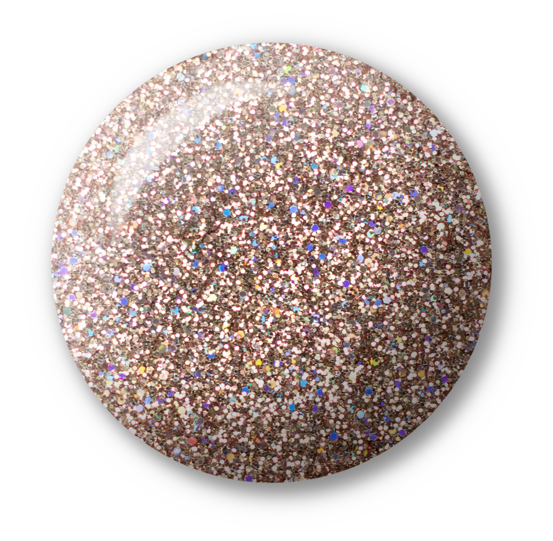 Light Elegance P+ Soak Off Glitter Gel - Champagne :: New Packaging - Creata Beauty - Professional Beauty Products