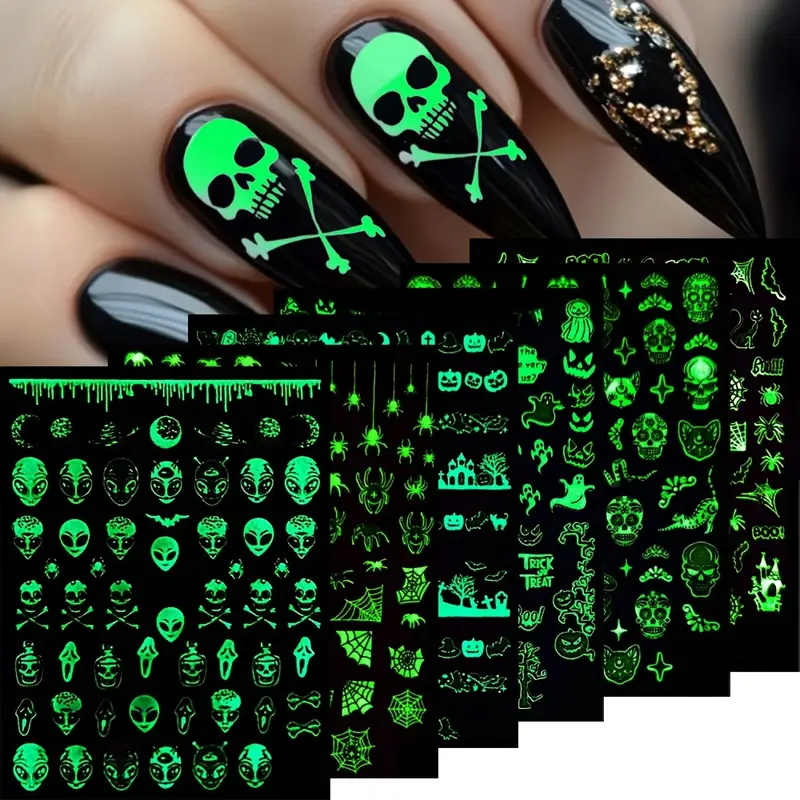Creata Beauty Nail Decals - Halloween Theme Glow in the Dark