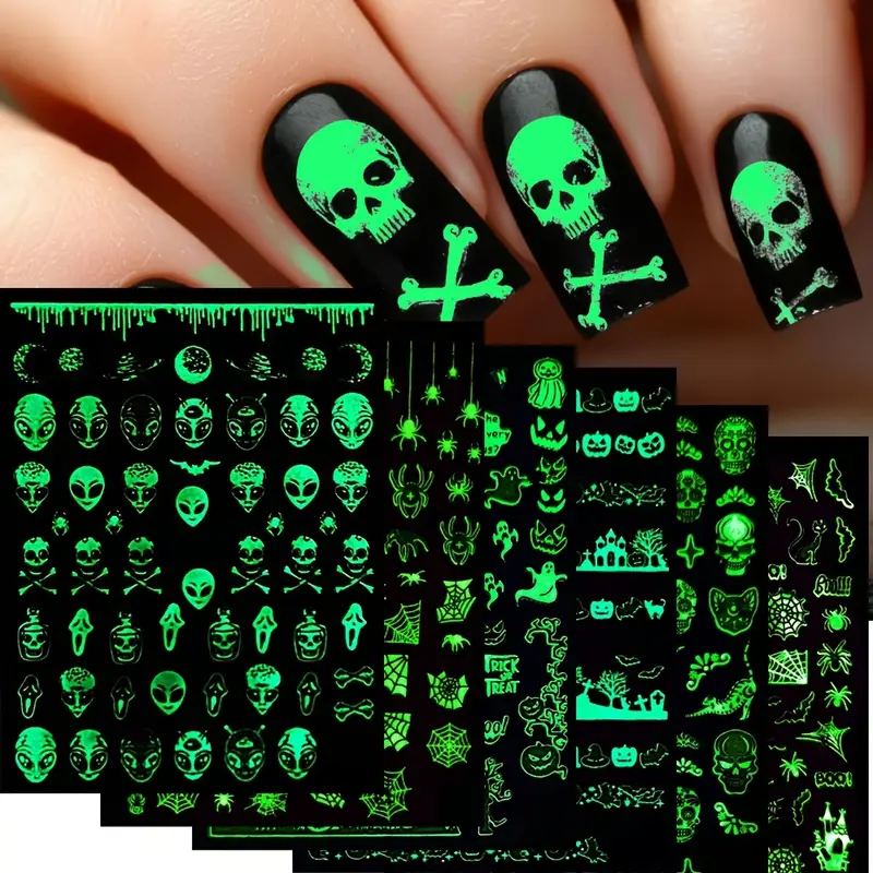 Creata Beauty Nail Decals - Halloween Theme Glow in the Dark
