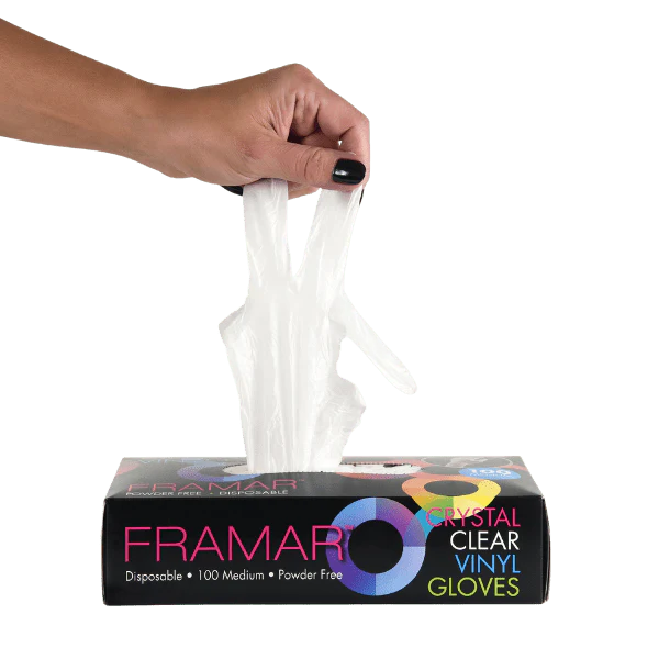 Framar Gloves - Crystal Clear (Vinyl) - Large - Creata Beauty - Professional Beauty Products