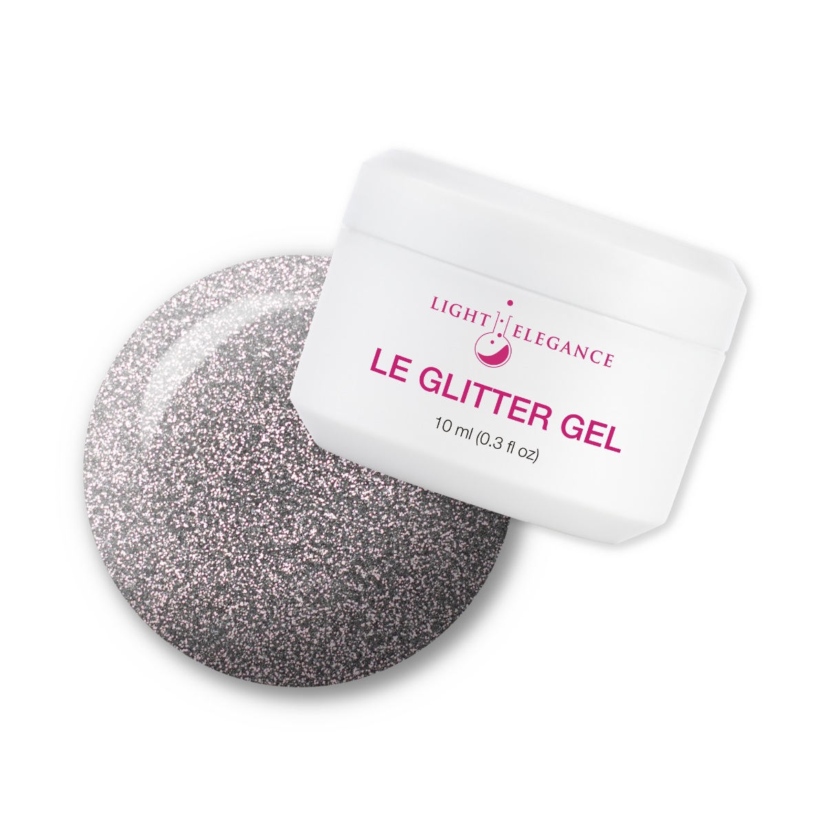 Light Elegance Glitter Gel - Silver Sparkle :: New Packaging - Creata Beauty - Professional Beauty Products
