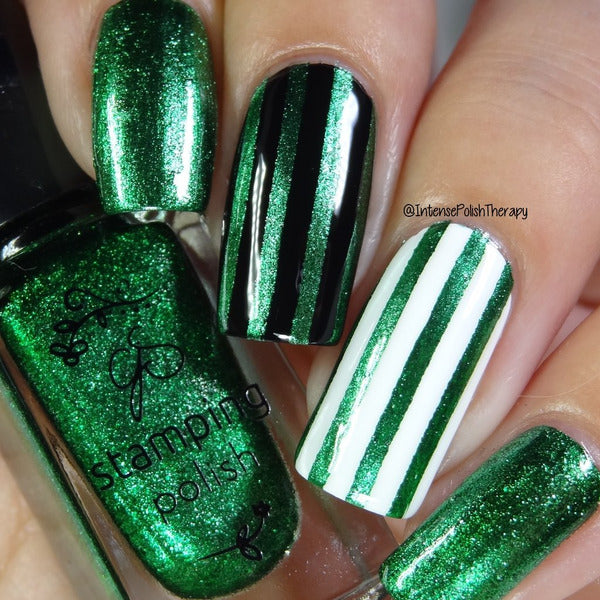 Clear Jelly Stamper Polish - CJS061 Glitzy Evergreen - Creata Beauty - Professional Beauty Products