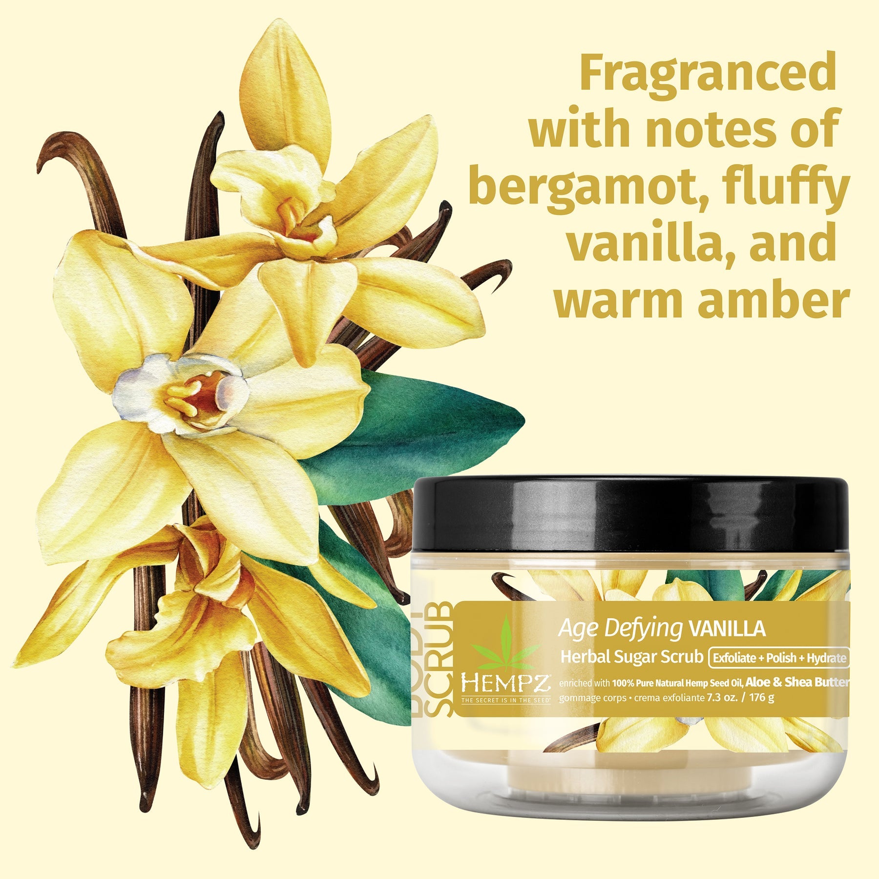 Hempz - Age Defying Vanilla Herbal Sugar Scrub - Creata Beauty - Professional Beauty Products
