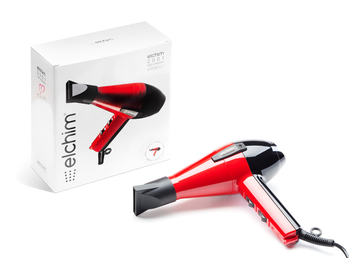 ELCHIM 2001 HP Hair Dryer (Red & Black) - Creata Beauty - Professional Beauty Products