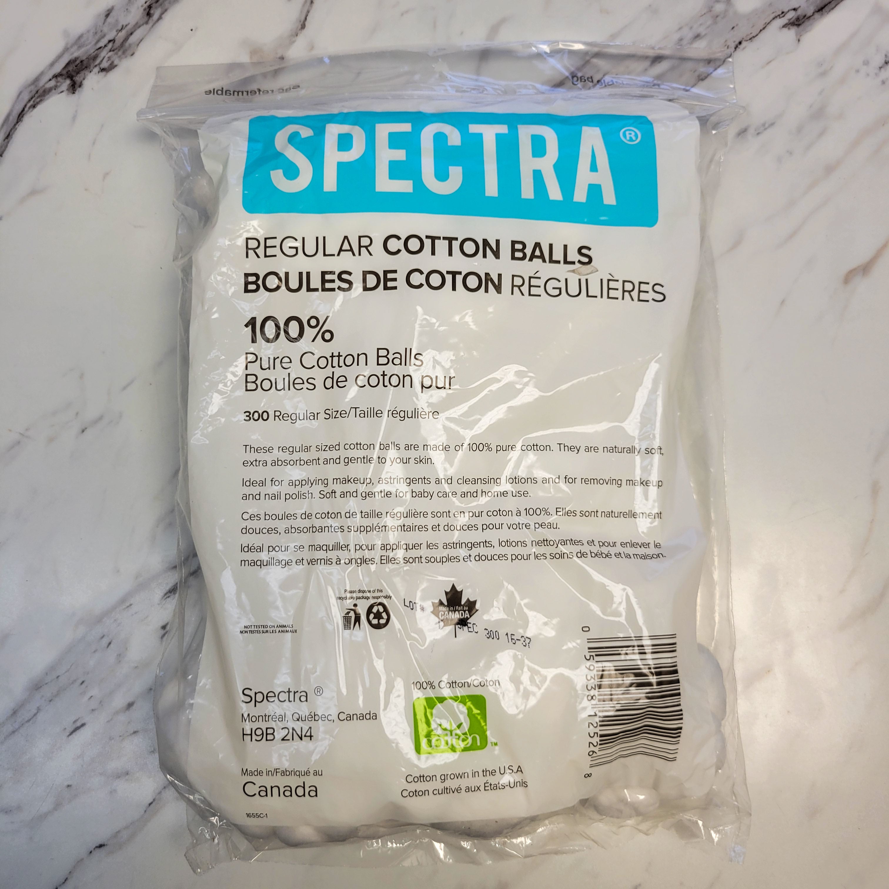 Spectra Regular Pure Cotton Balls 300pk - Creata Beauty - Professional Beauty Products