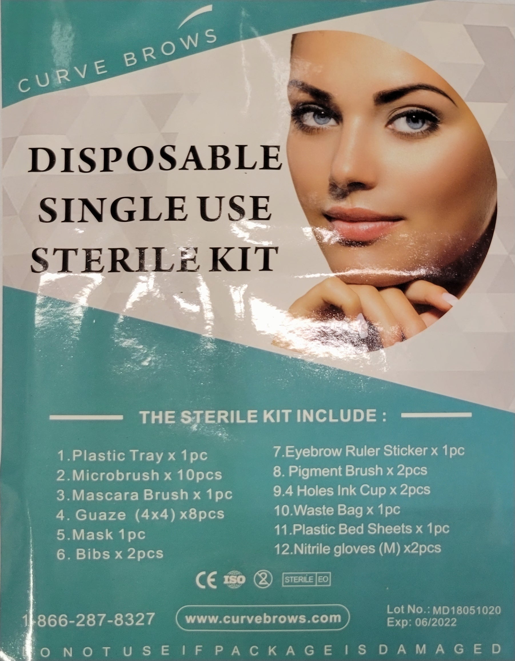 Curve Brows Disposable Single Use Sterile Kit - Creata Beauty - Professional Beauty Products