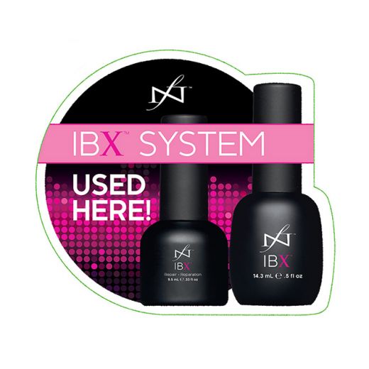 IBX System Used Here Display Sticker - Creata Beauty - Professional Beauty Products
