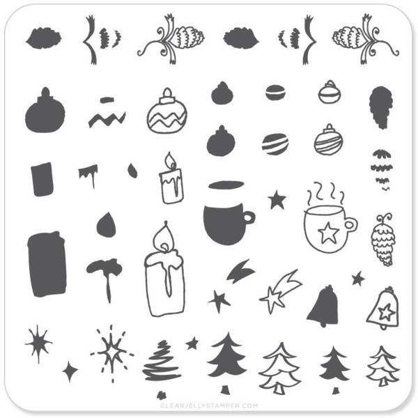 Clear Jelly Stamper Plate Small Cappuccino and Candles (CjSC06)