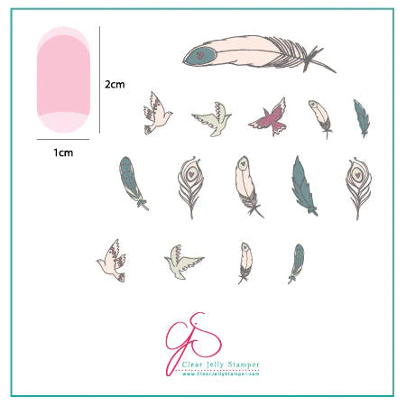 Clear Jelly Stamper Plate Small - Birds of a Feather (CjS-31) - Creata Beauty - Professional Beauty Products
