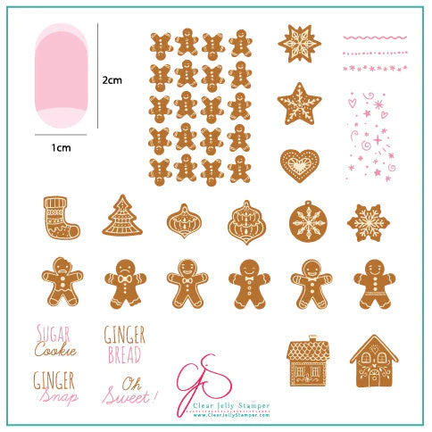 Clear Jelly Stamper Plate Medium - Mmm...Cookies! (CjSC-36) *SEASONAL* - Creata Beauty - Professional Beauty Products