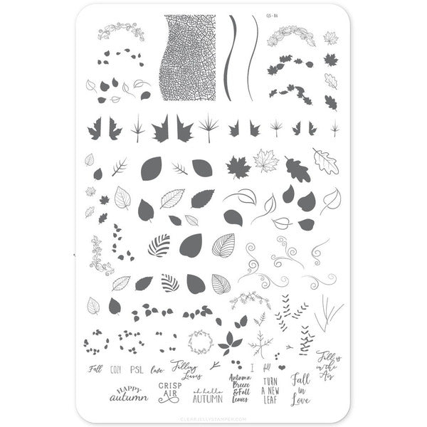Clear Jelly Stamper Plate Large - Forever Autumn (CJS-86) *SEASONAL* - Creata Beauty - Professional Beauty Products