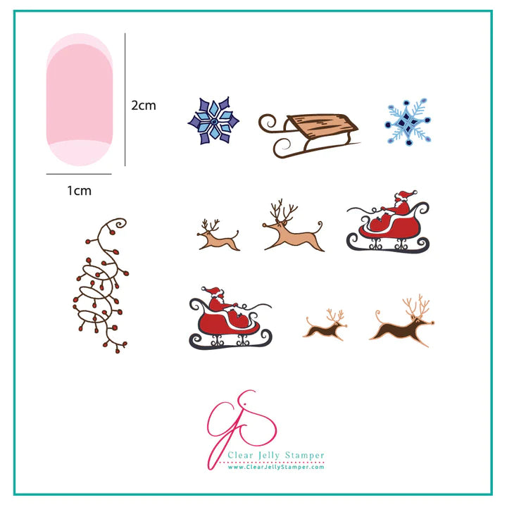 Clear Jelly Stamper Plate Small - Santas Sleigh (CjSC-04) *SEASONAL* - Creata Beauty - Professional Beauty Products