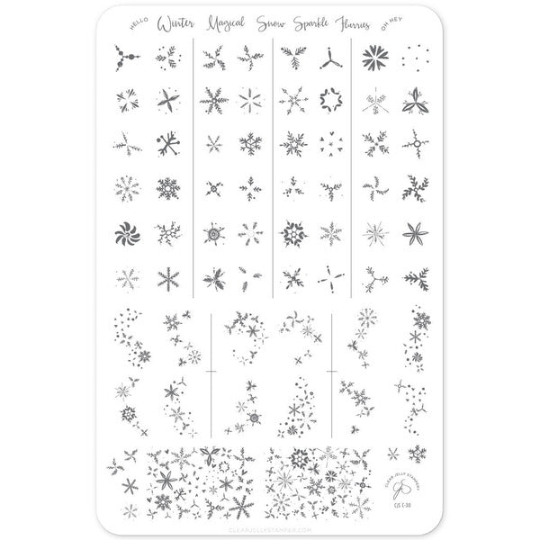 Clear Jelly Stamper Plate Large - Painted Snowflakes (CjS-C-30) *SEASONAL* - Creata Beauty - Professional Beauty Products