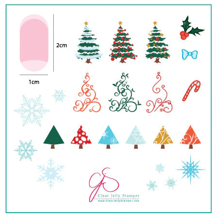 Clear Jelly Stamper Plate Small - Christmas Tree (CjSC-01) *SEASONAL* - Creata Beauty - Professional Beauty Products