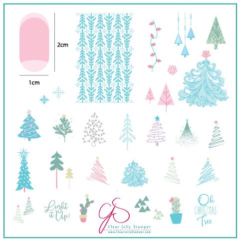 Clear Jelly Stamper Plate Medium - Oh Christmas Tree! (CjSC-44) *SEASONAL* - Creata Beauty - Professional Beauty Products