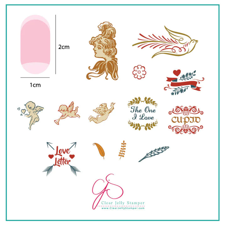 Clear Jelly Stamper Plate Small - Cupid (CjSV-09) *SEASONAL* - Creata Beauty - Professional Beauty Products