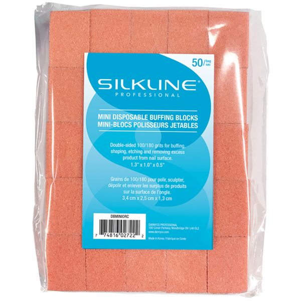 Silkline Mini Disposable Buffing Blocks - Orange 100/180 - Creata Beauty - Professional Beauty Products