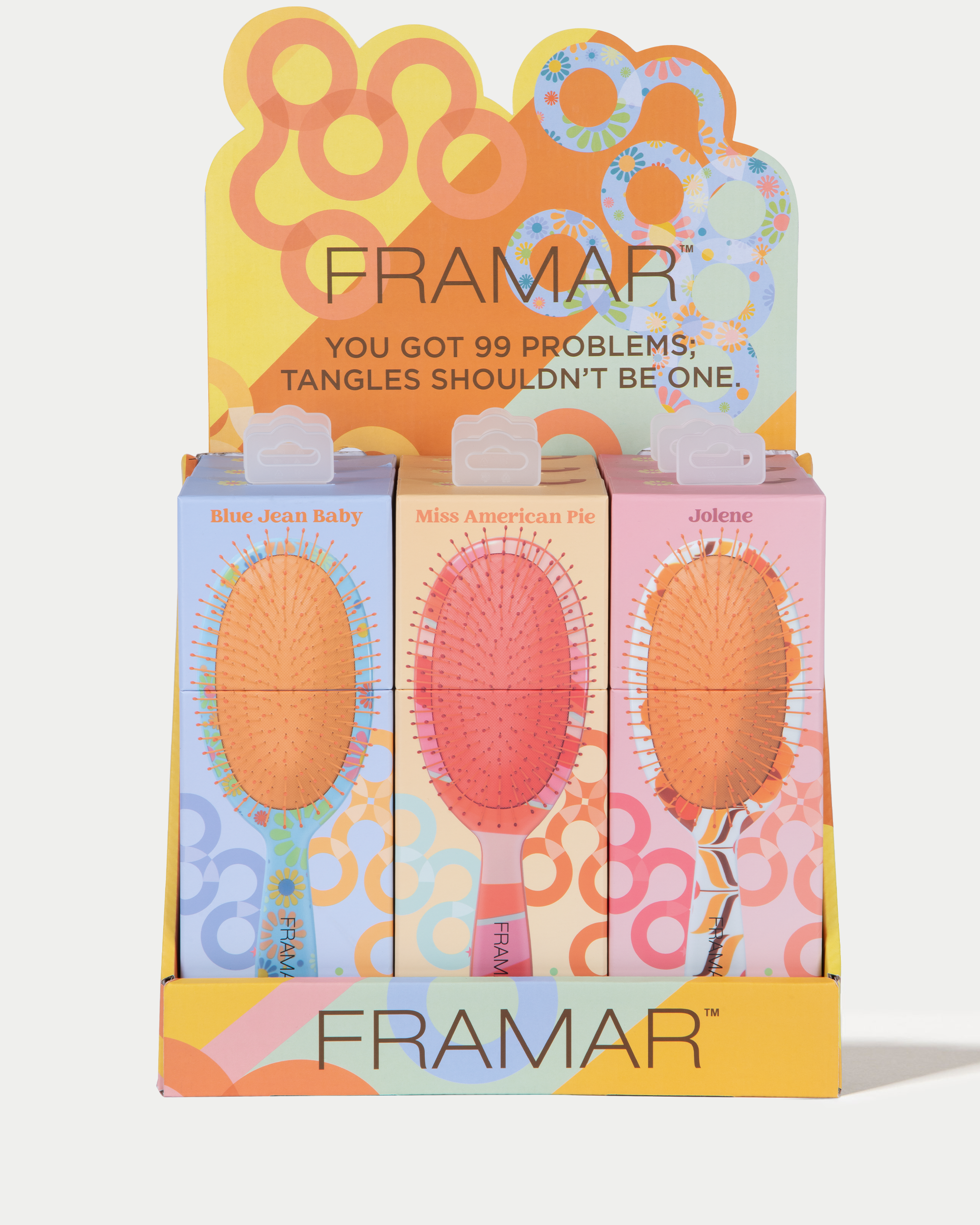 Framar Brush Display - California Dreamin' Detangler 9pcs - Creata Beauty - Professional Beauty Products