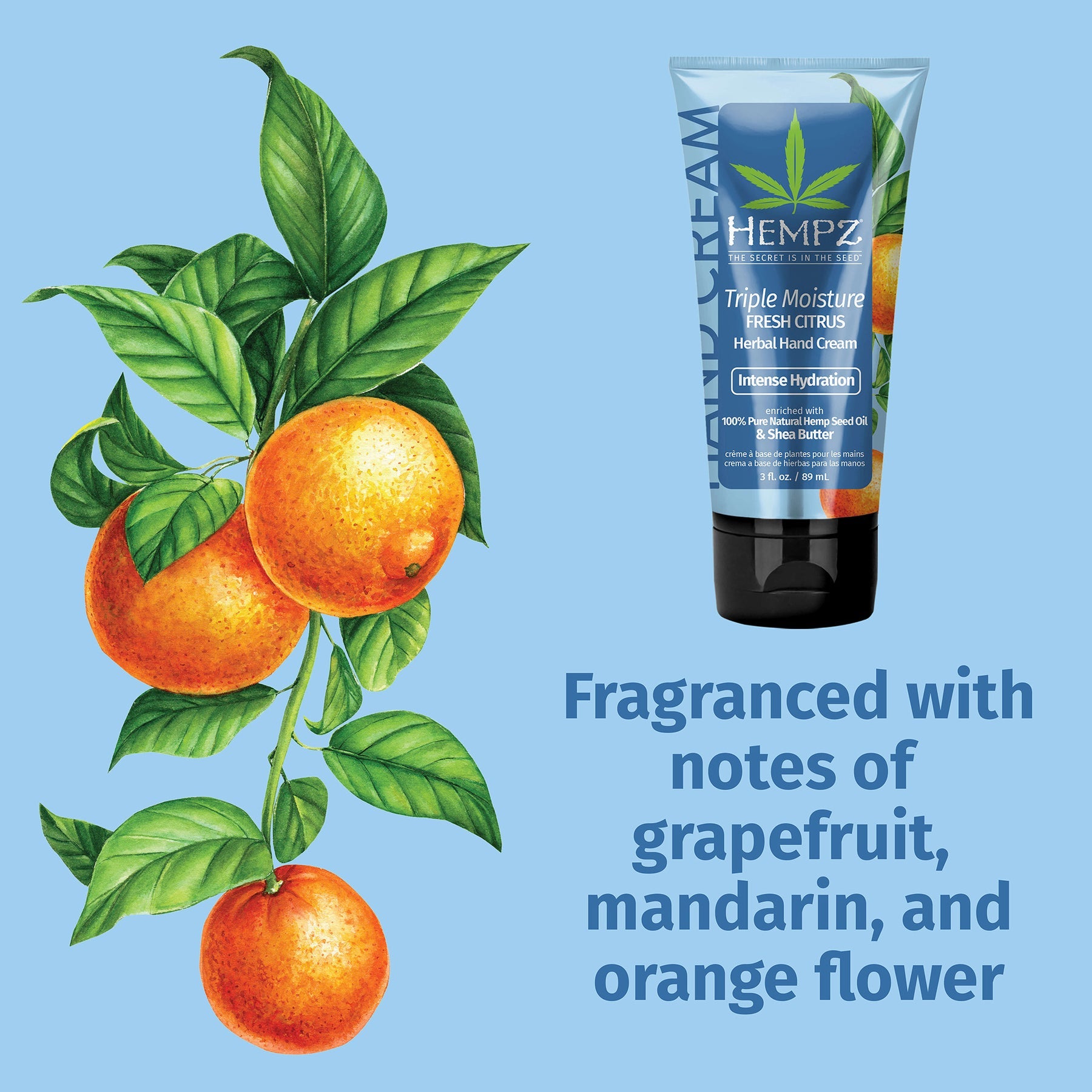 Hempz - Triple Moisture Fresh Citrus Herbal Hand Cream - Creata Beauty - Professional Beauty Products