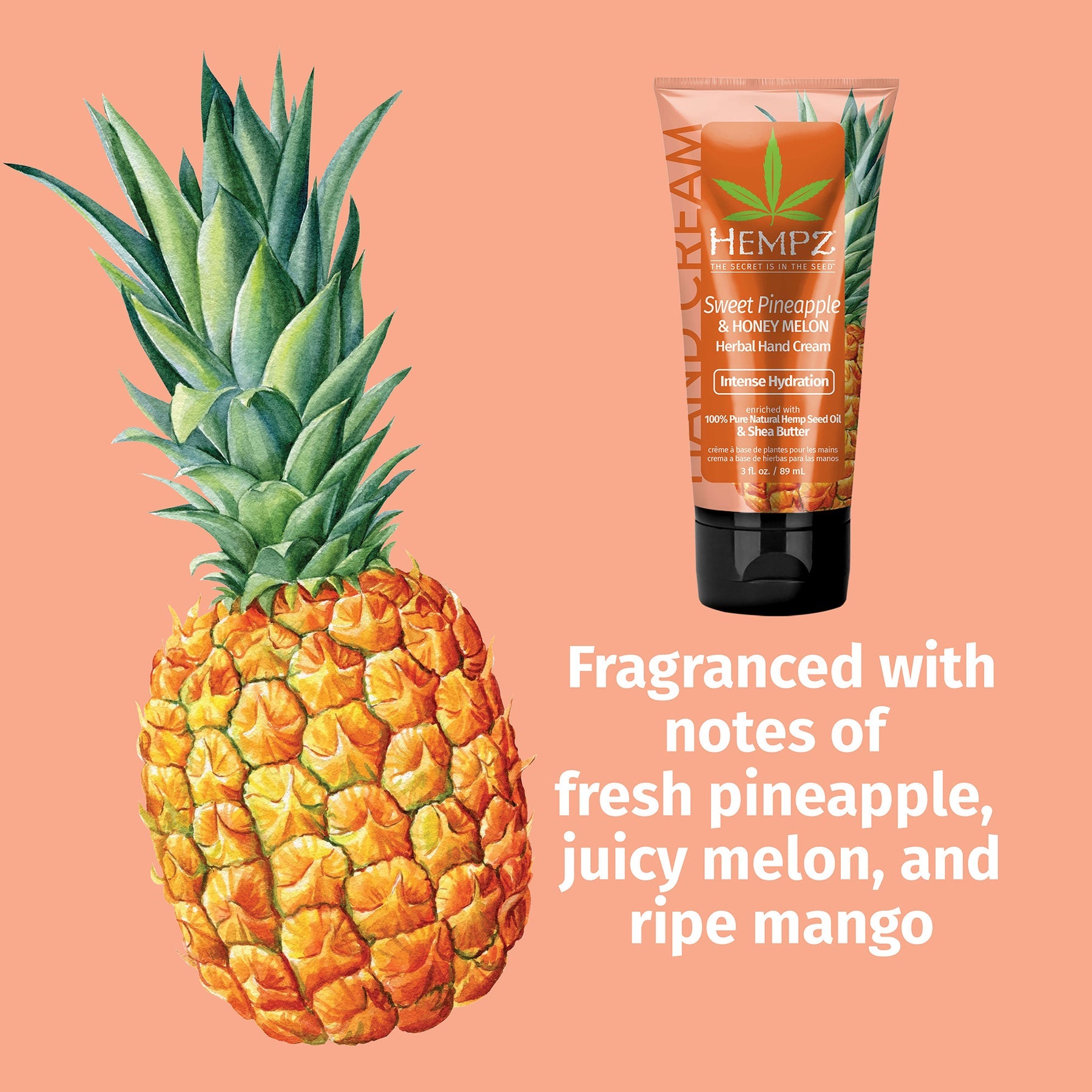 Hempz - Sweet Pineapple & Honey Melon Herbal Hand Cream - Creata Beauty - Professional Beauty Products