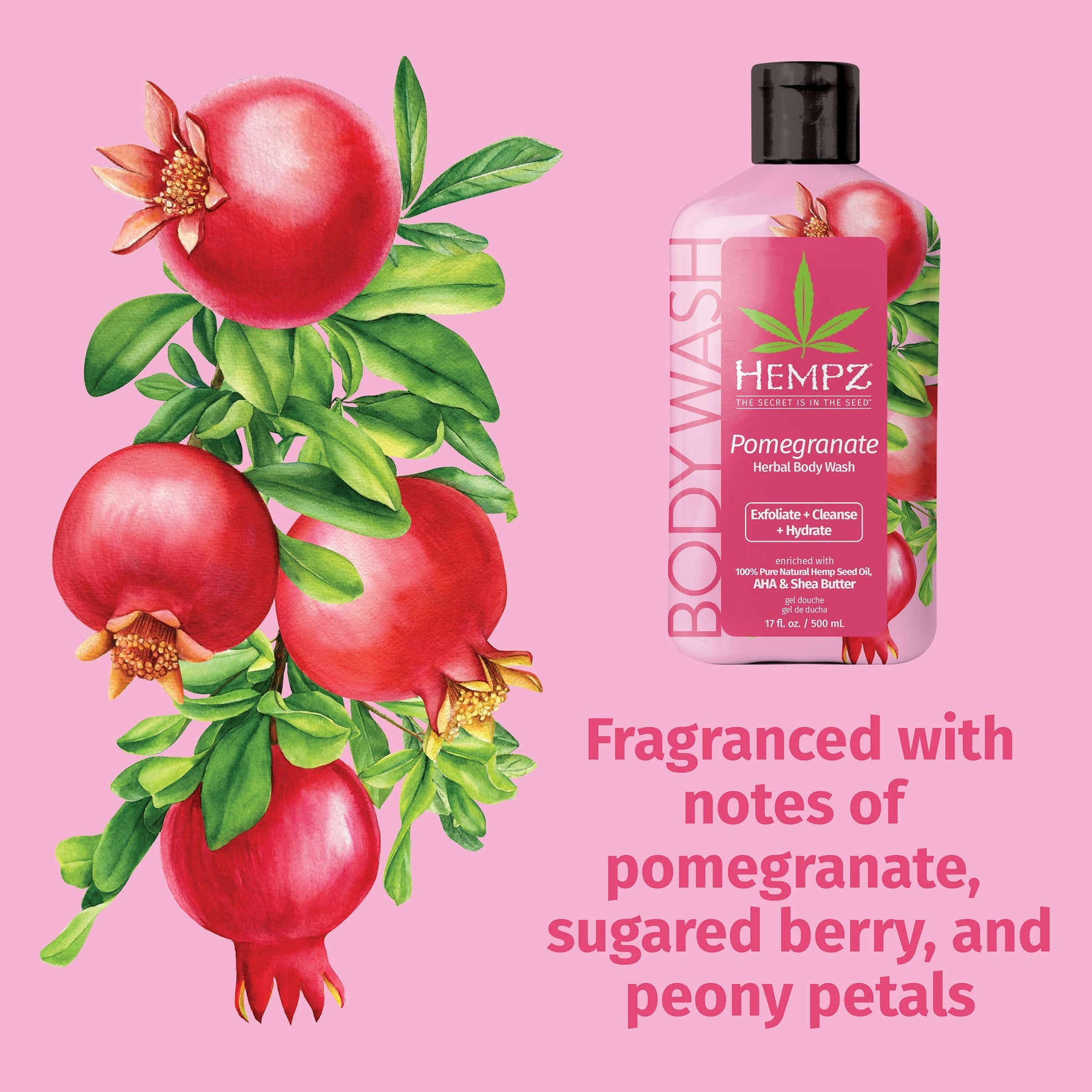 Hempz - Pomegranate Herbal Body Wash - Creata Beauty - Professional Beauty Products