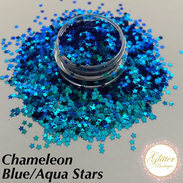 Glitter Boutique - Chameleon Blue/Aqua Stars - Creata Beauty - Professional Beauty Products