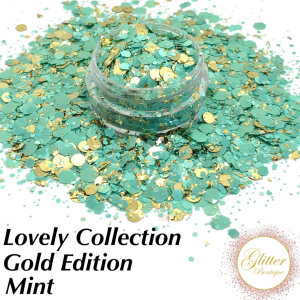 Glitter Boutique Lovely Collection Gold Edition - Mint - Creata Beauty - Professional Beauty Products