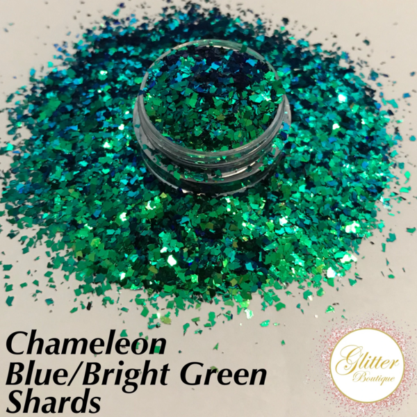 Glitter Boutique - Chameleon Blue/Bright Green Shards - Creata Beauty - Professional Beauty Products