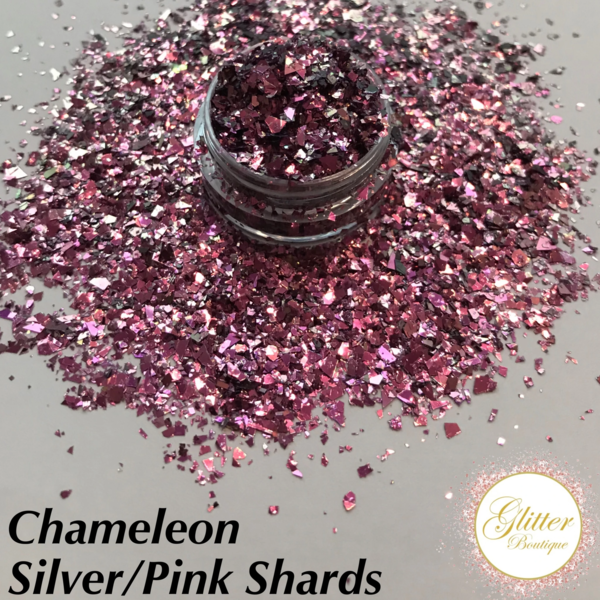 Glitter Boutique - Chameleon Silver/Pink Shards - Creata Beauty - Professional Beauty Products