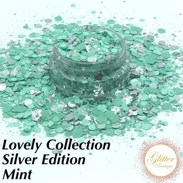 Glitter Boutique Lovely Collection Silver Edition - Mint - Creata Beauty - Professional Beauty Products
