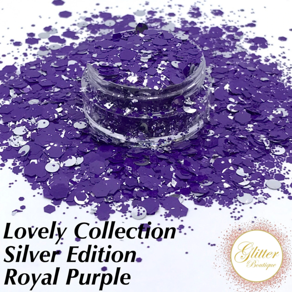 Glitter Boutique Lovely Collection Silver Edition - Royal Purple - Creata Beauty - Professional Beauty Products