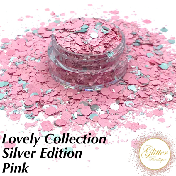 Glitter Boutique Lovely Collection Silver Edition - Pink - Creata Beauty - Professional Beauty Products
