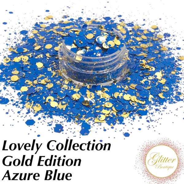 Glitter Boutique Lovely Collection Gold Edition - Azure Blue - Creata Beauty - Professional Beauty Products