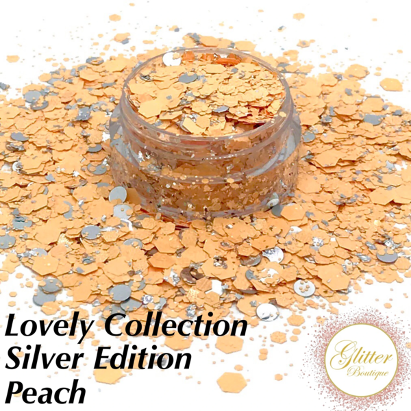 Glitter Boutique Lovely Collection Silver Edition - Peach - Creata Beauty - Professional Beauty Products