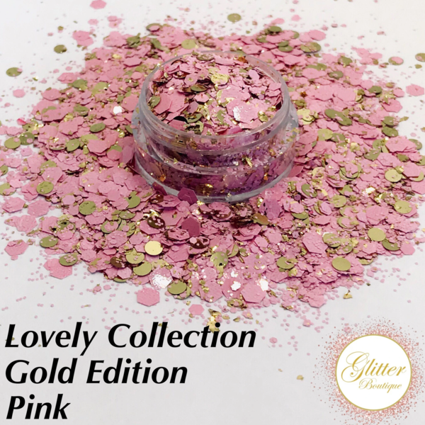 Glitter Boutique Lovely Collection Gold Edition - Pink - Creata Beauty - Professional Beauty Products