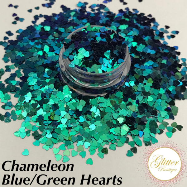 Glitter Boutique - Chameleon Blue/Green Hearts - Creata Beauty - Professional Beauty Products