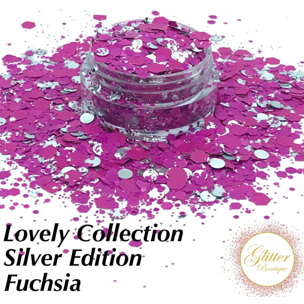 Glitter Boutique Lovely Collection Silver Edition - Fuchsia - Creata Beauty - Professional Beauty Products