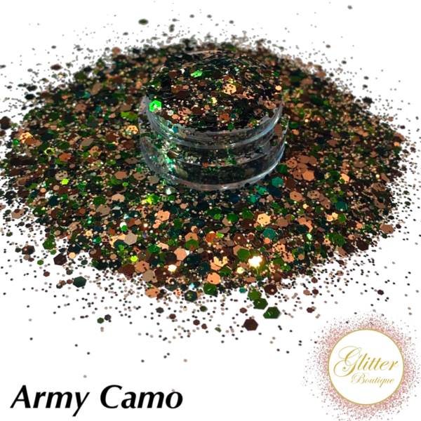 Glitter Boutique - Army Camo - Creata Beauty - Professional Beauty Products