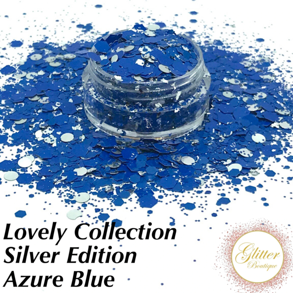 Glitter Boutique Lovely Collection Silver Edition - Azure Blue - Creata Beauty - Professional Beauty Products