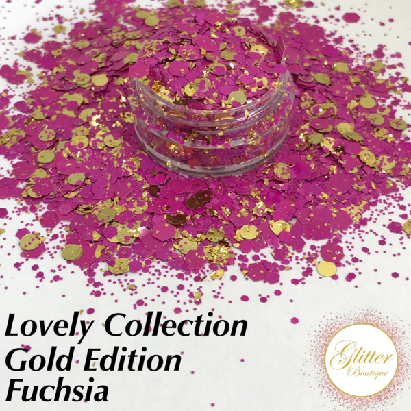 Glitter Boutique Lovely Collection Gold Edition - Fuchsia - Creata Beauty - Professional Beauty Products