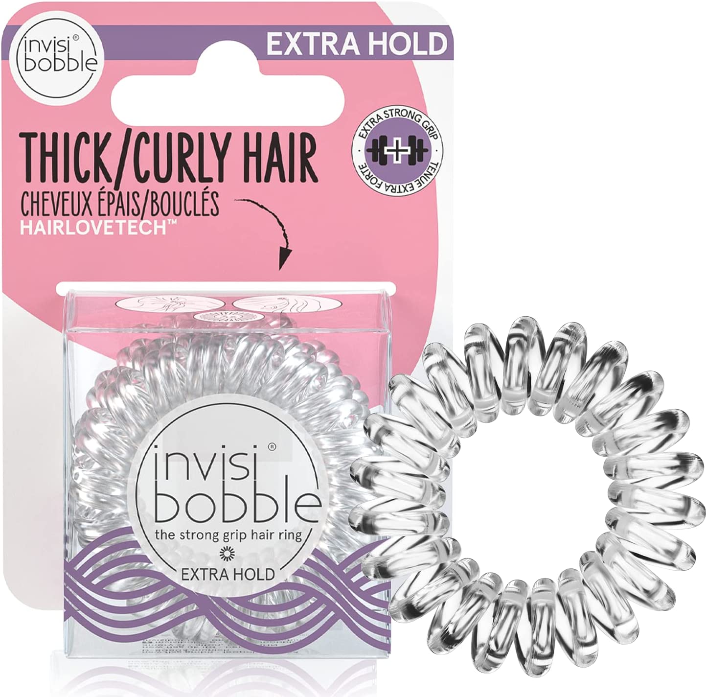 Invisibobble EXTRA HOLD - Crystal Clear - Creata Beauty - Professional Beauty Products