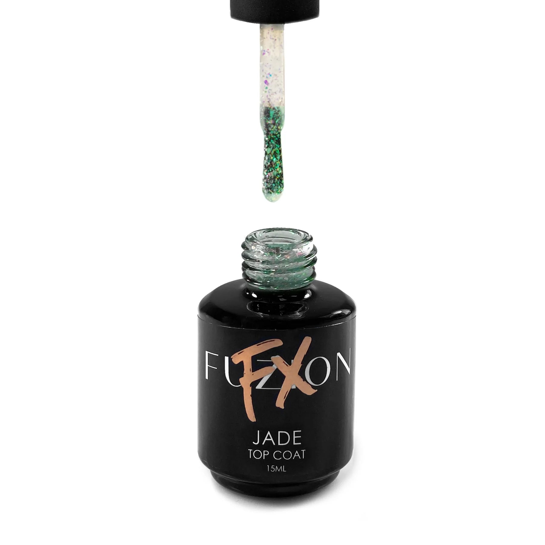 Fuzion FX Shiny Flake Topcoat - Jade - Creata Beauty - Professional Beauty Products