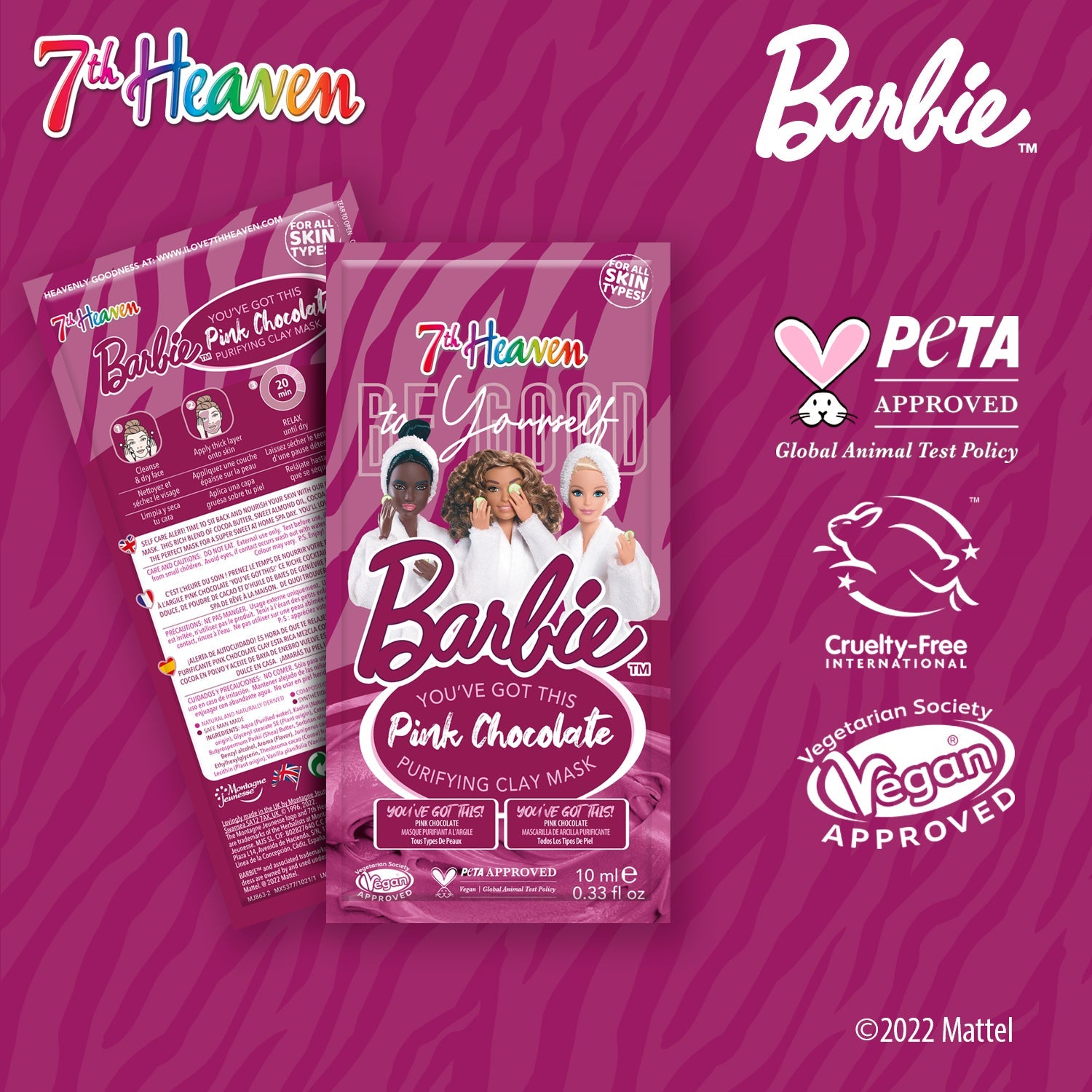 7th Heaven Barbie 'You've Got This' Pink Chocolate Clay Mask - Creata Beauty - Professional Beauty Products
