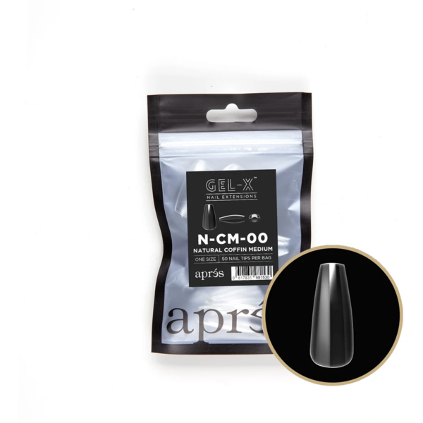 Aprés Nail - Natural Coffin Medium Refill Bags - Creata Beauty - Professional Beauty Products