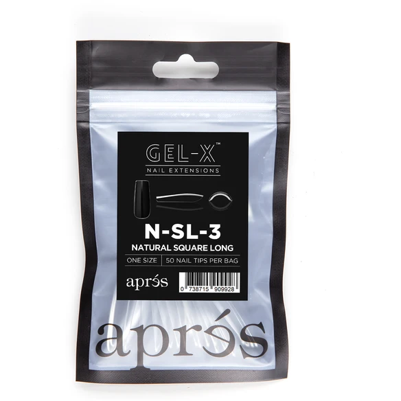 Aprés Nail - Natural Square Long Refill Bags - Creata Beauty - Professional Beauty Products