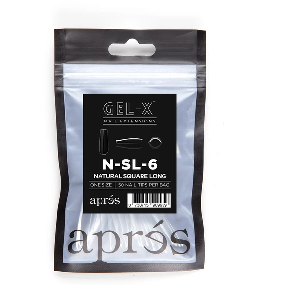 Aprés Nail - Natural Square Long Refill Bags - Creata Beauty - Professional Beauty Products